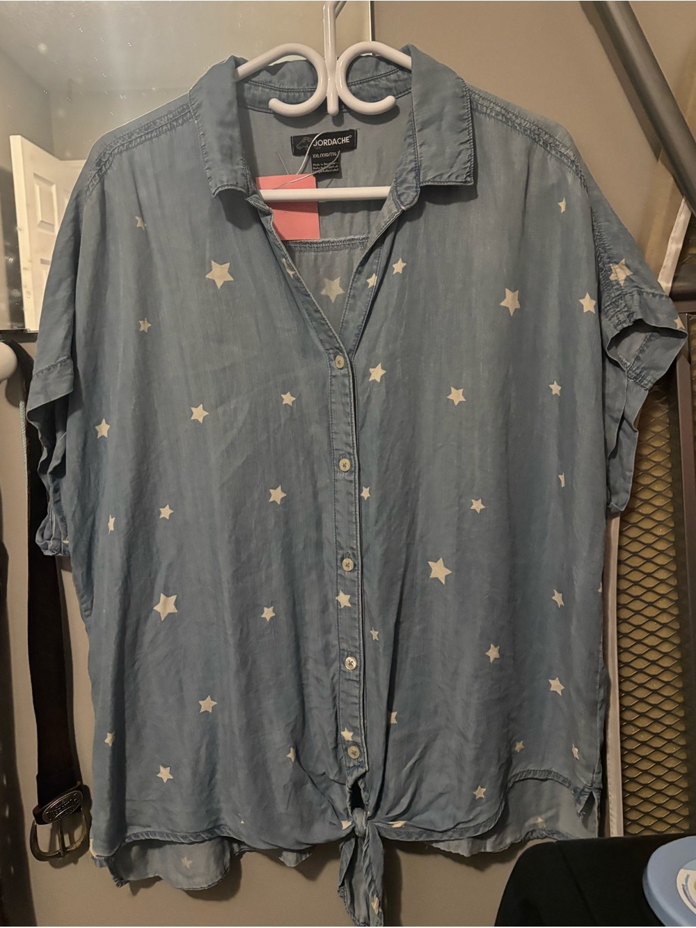 Jordache Light Blue Star Button-Up Shirt